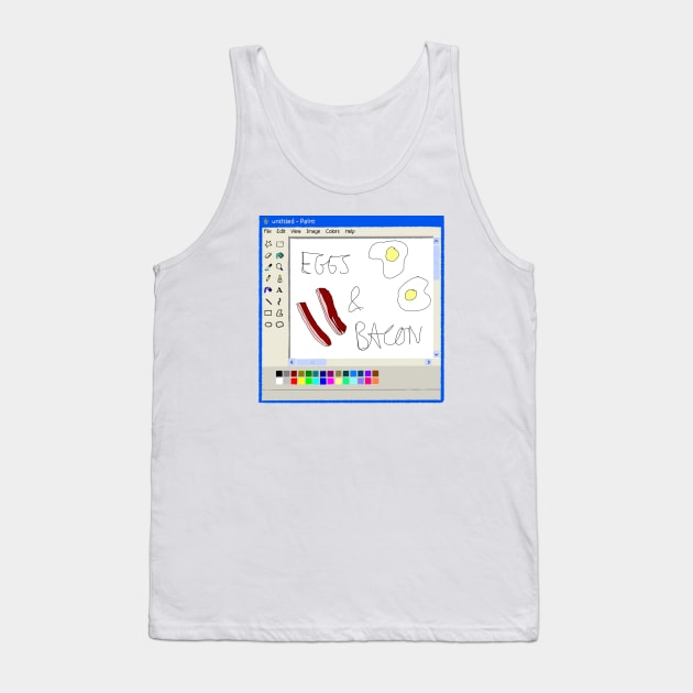 Eggs and bacon Ms Paint drawing Tank Top by Cyniclothes